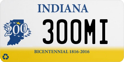 IN license plate 300MI