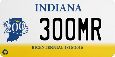 IN license plate 300MR