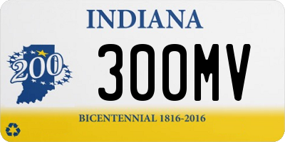 IN license plate 300MV