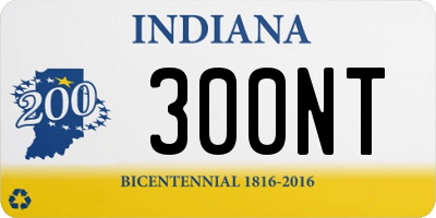 IN license plate 300NT