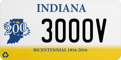 IN license plate 300OV