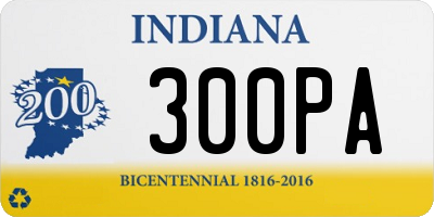 IN license plate 300PA