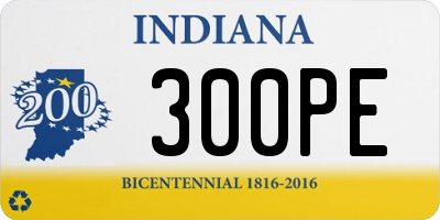 IN license plate 300PE