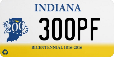 IN license plate 300PF