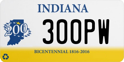 IN license plate 300PW