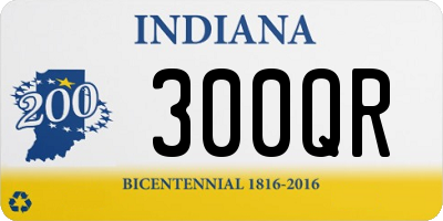 IN license plate 300QR