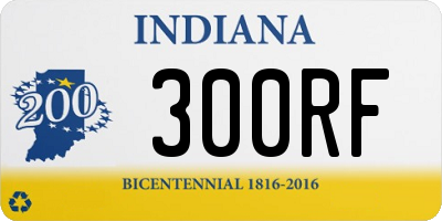 IN license plate 300RF