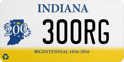 IN license plate 300RG