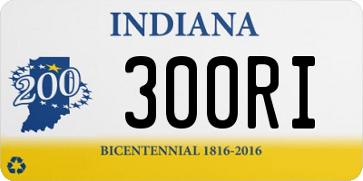 IN license plate 300RI