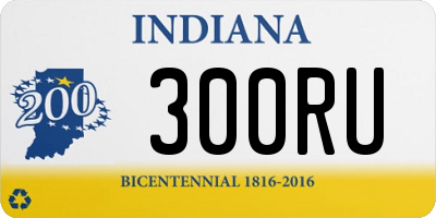 IN license plate 300RU