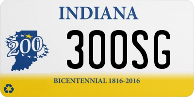 IN license plate 300SG