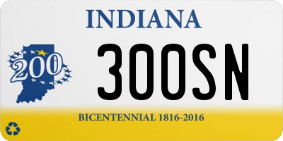 IN license plate 300SN