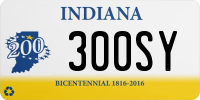 IN license plate 300SY