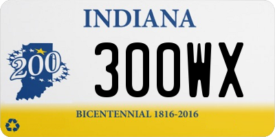 IN license plate 300WX