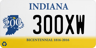 IN license plate 300XW