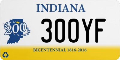 IN license plate 300YF