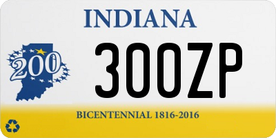 IN license plate 300ZP