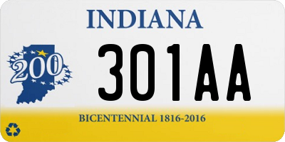 IN license plate 301AA