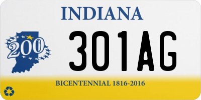 IN license plate 301AG