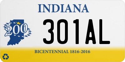 IN license plate 301AL
