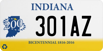 IN license plate 301AZ