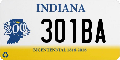 IN license plate 301BA