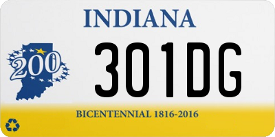 IN license plate 301DG