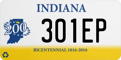 IN license plate 301EP