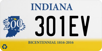 IN license plate 301EV