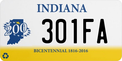 IN license plate 301FA