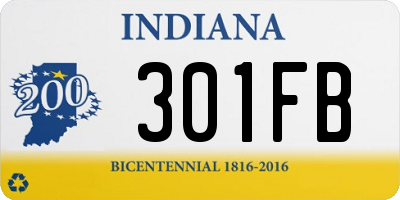 IN license plate 301FB