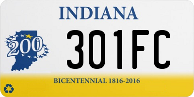 IN license plate 301FC