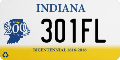 IN license plate 301FL