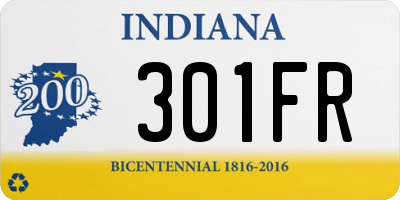 IN license plate 301FR