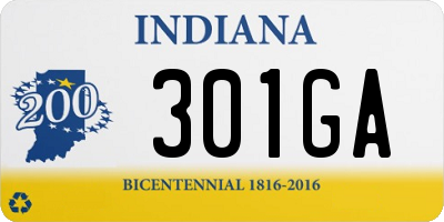 IN license plate 301GA