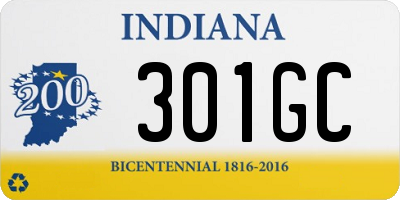 IN license plate 301GC