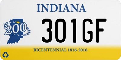 IN license plate 301GF