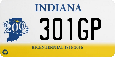 IN license plate 301GP