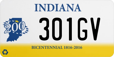 IN license plate 301GV