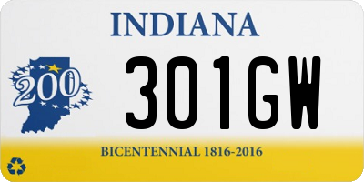 IN license plate 301GW