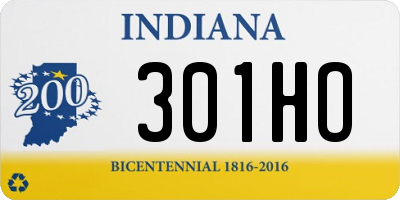 IN license plate 301HO