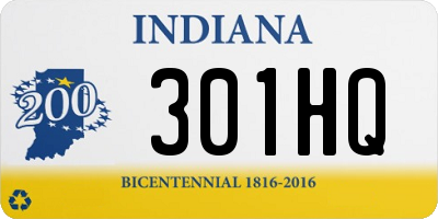 IN license plate 301HQ