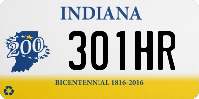 IN license plate 301HR