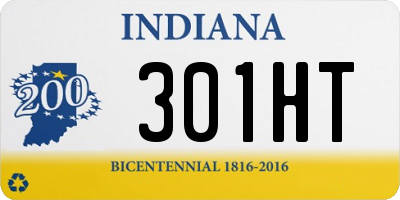 IN license plate 301HT