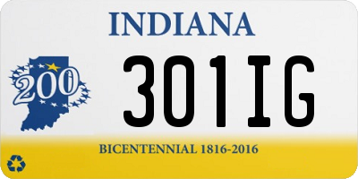 IN license plate 301IG