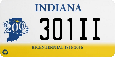 IN license plate 301II
