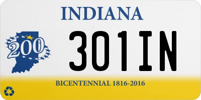 IN license plate 301IN
