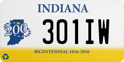 IN license plate 301IW