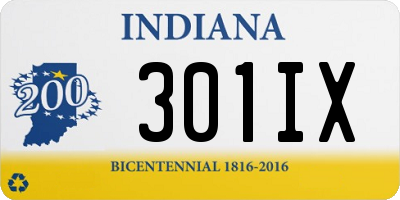 IN license plate 301IX