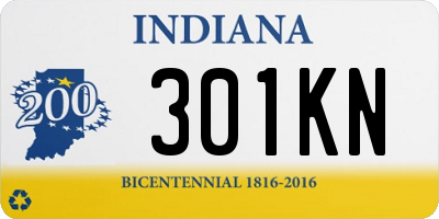 IN license plate 301KN